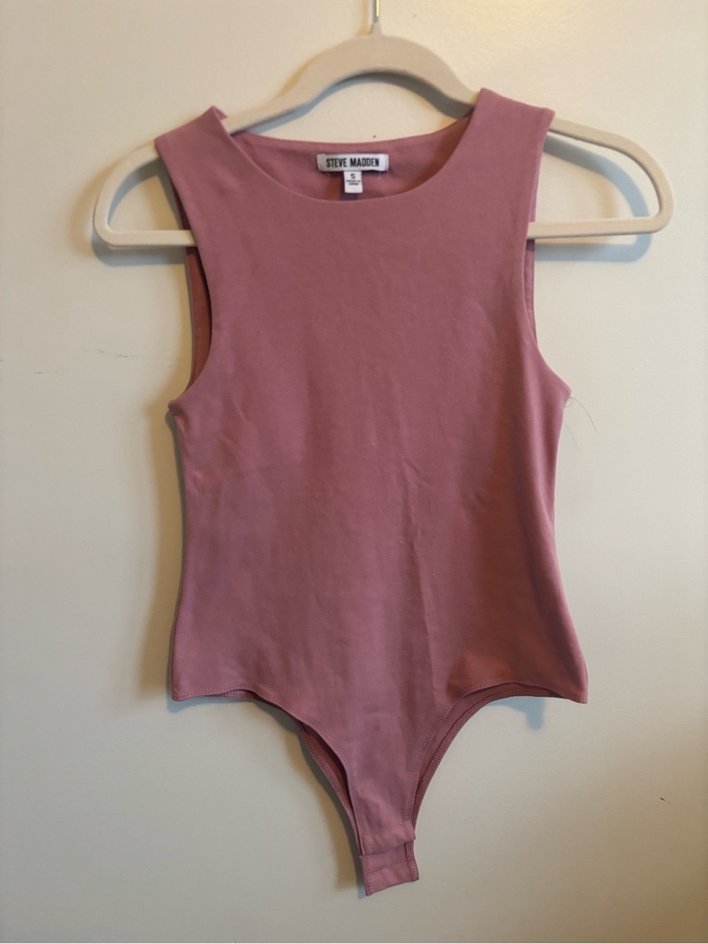 Steve Madden Dusty Rose Ribbed Tank Bodysuit